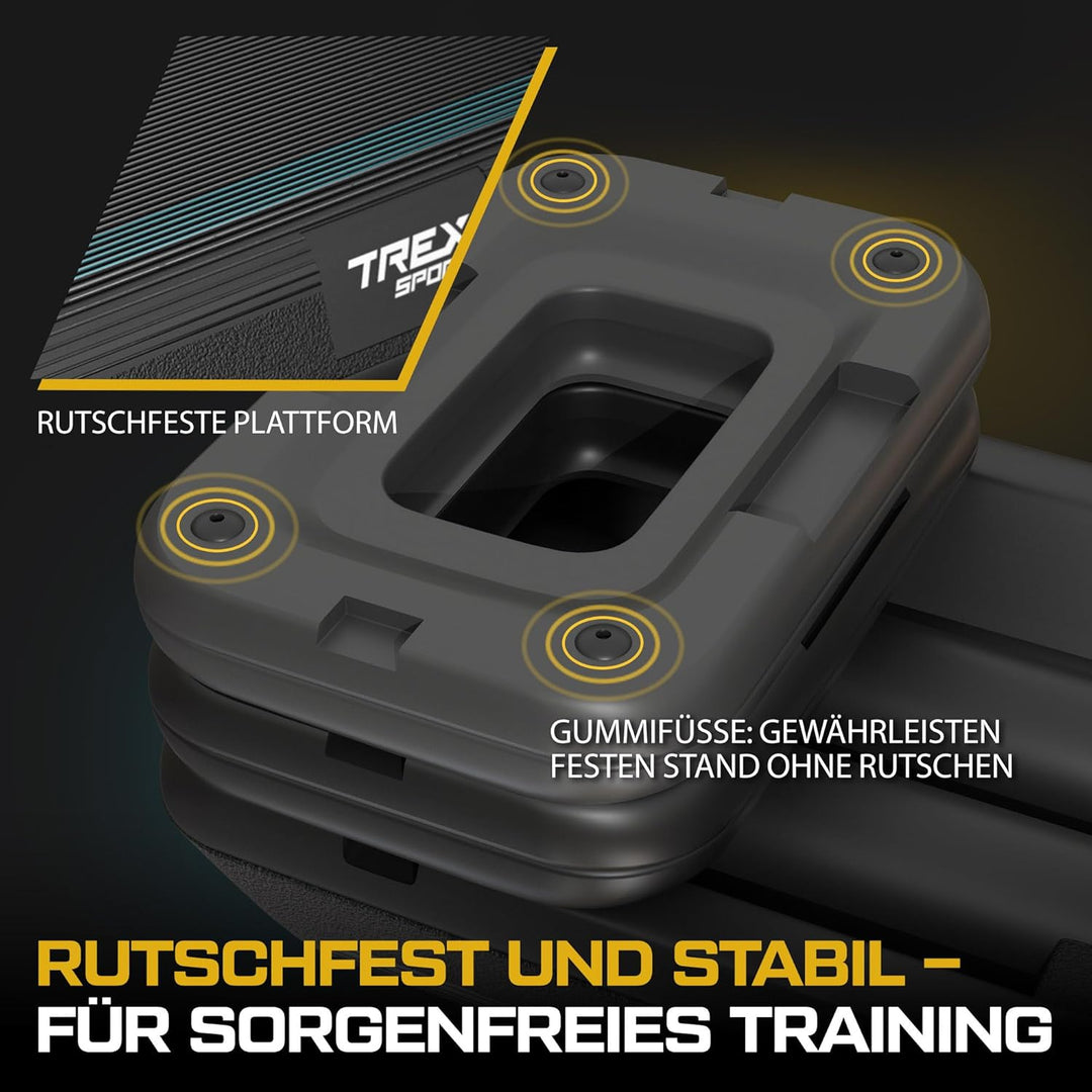 Steppbrett höhenverstellbar TX-038PAS | Fitenss Stepper 3 Stufen, rutschfest, Steppboard für zuhause