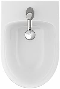 VBChome Hänge-Bidet Weiss Oval mit Hahnloch Praktisch Modisches Design Bidet aus Keramik mit Hahnloc