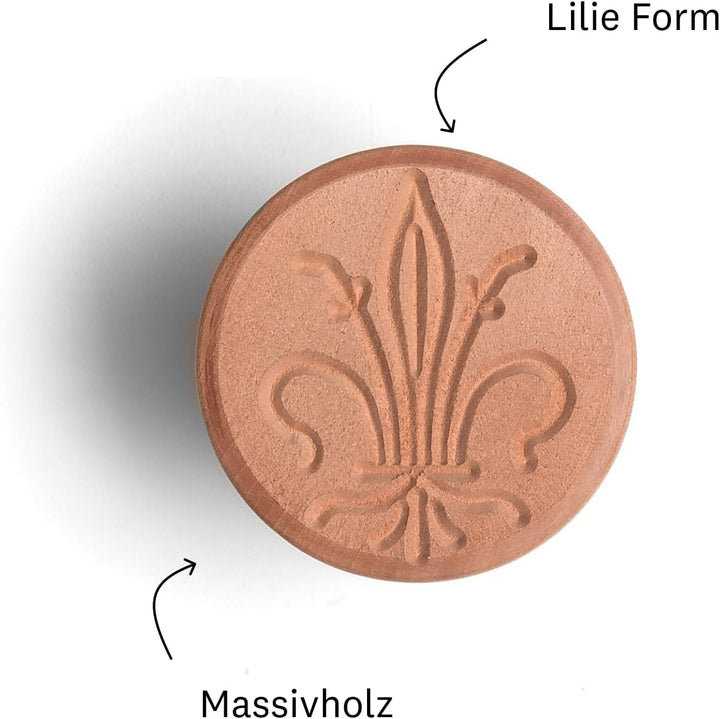 Marcato Corzetti-Stempel, Frische Pasta-Stempel, Lilienform, Massivholz, Hergestellt in Italien, Lil