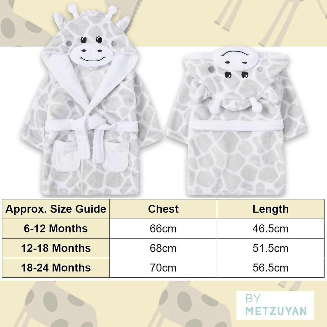 Metzuyan Bademantel für Mädchen und Jungen, Plüschtier Giraffe 92 Graue Giraffe, 92 Graue Giraffe
