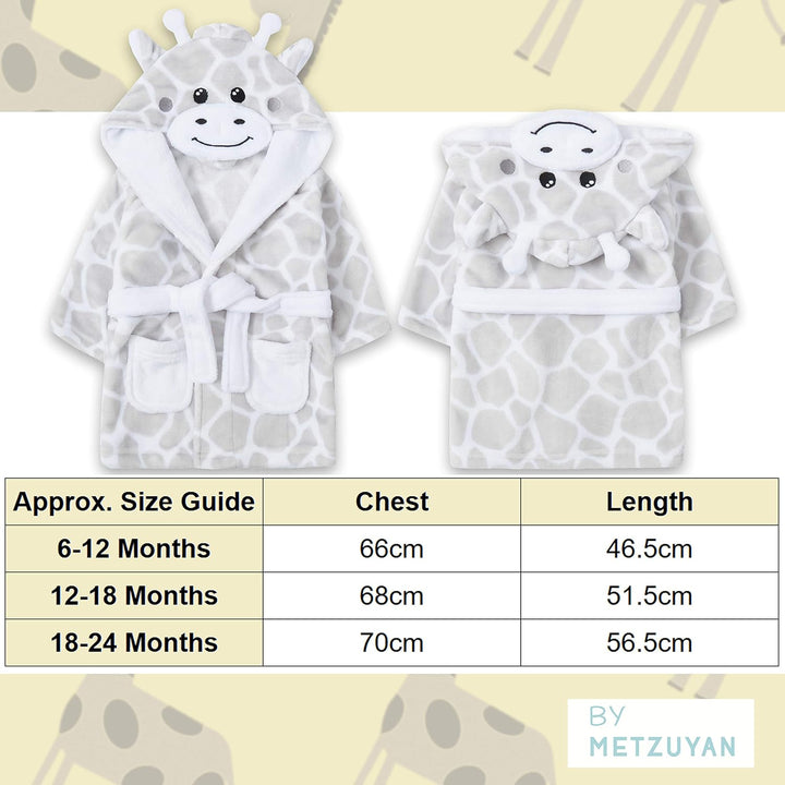 Metzuyan Bademantel für Mädchen und Jungen, Plüschtier Giraffe 92 Graue Giraffe, 92 Graue Giraffe