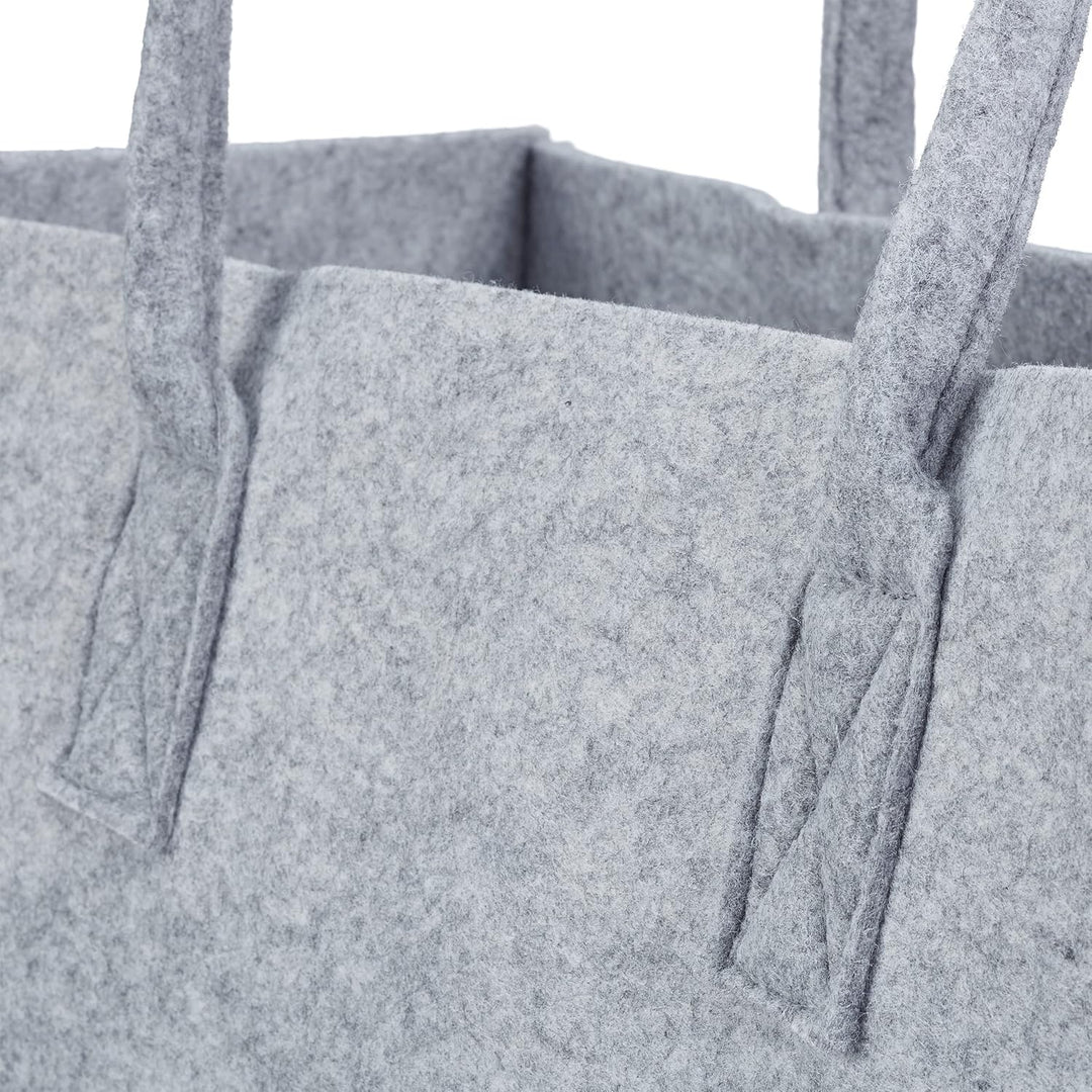 Relaxdays 4 x Kaminholztasche aus Filz, tragbarer Feuerholzkorb, Faltbarer Zeitungshalter HxBxT: 25