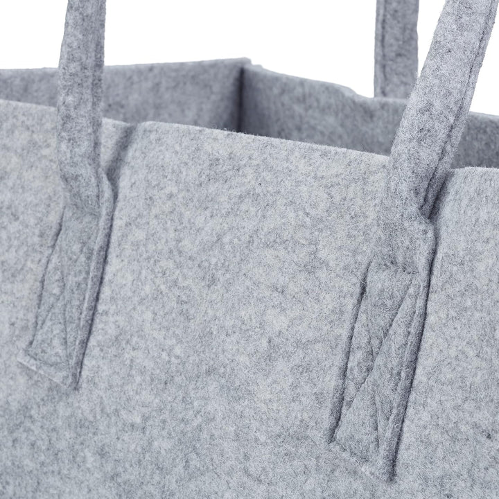 Relaxdays 4 x Kaminholztasche aus Filz, tragbarer Feuerholzkorb, Faltbarer Zeitungshalter HxBxT: 25