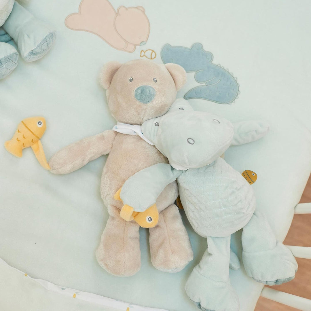 Nattou Kuscheltier aus Polyester, Krokodil Romeo, Wegbegleiter ab der Geburt, Ca. 32 cm, Romeo, Jule