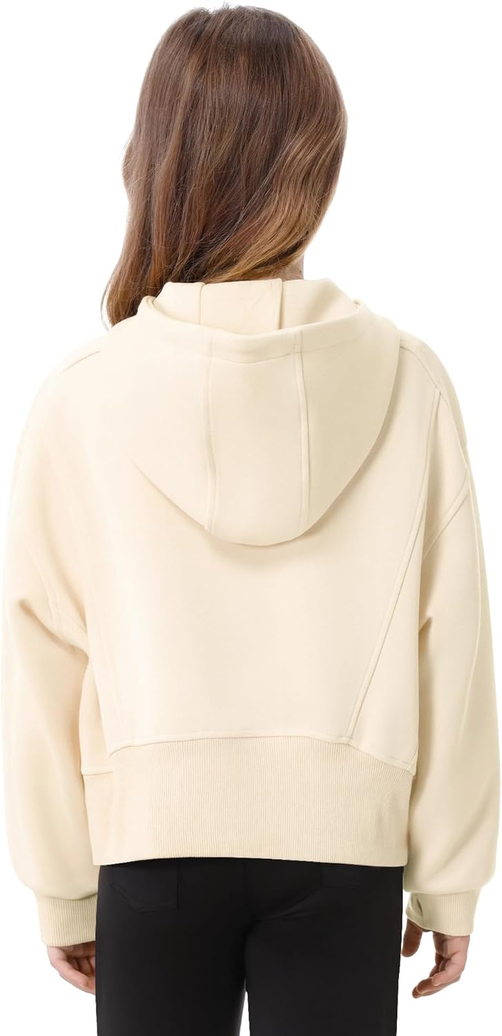 Rolanko Kapuzenpullover für Mädchen mit Reissverschluss, Gemütliche Langarm-Kapuzenjacke Lässiges Sw