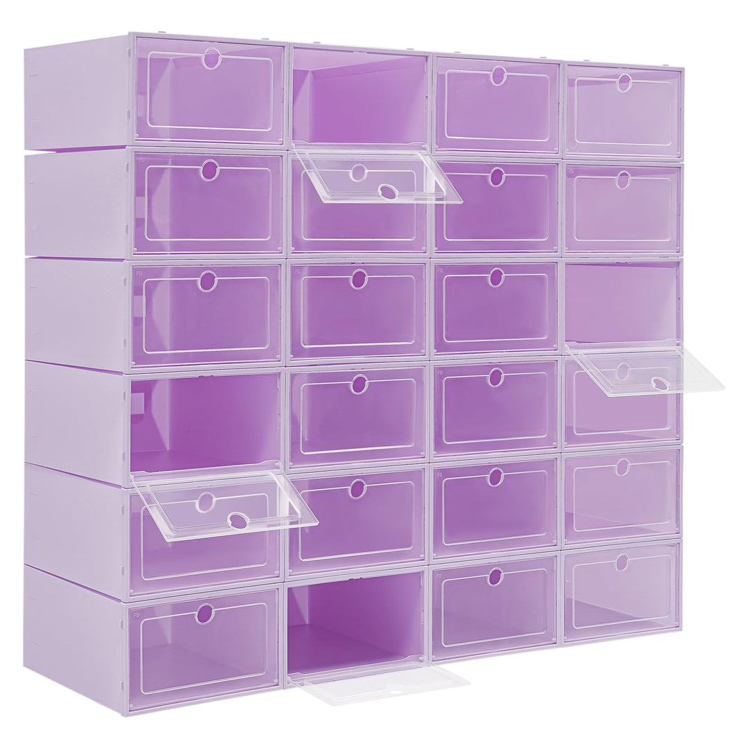 Schuhboxen Stapelbar, Schuhkarton Schuhregal Mit Türen 33 X 23 X 14 Cm 24 Stück In Einem Set Stapelb