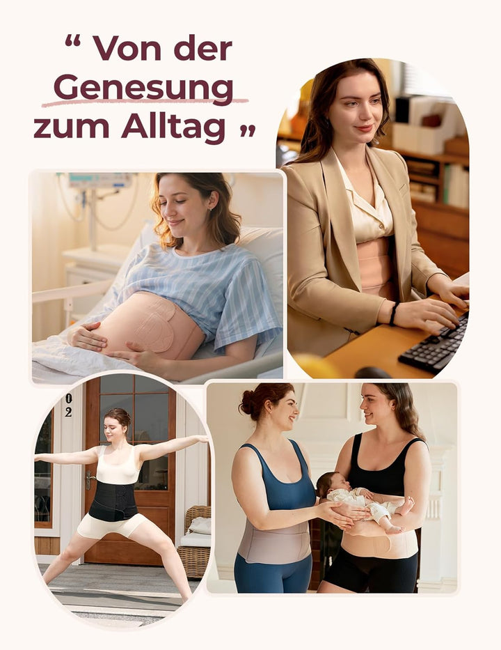 momcozy Ergowrap Bauchgurt nach Geburt, 3D-Kompression & Rückenstütze für Kaiserschnitt-Rückbildung,