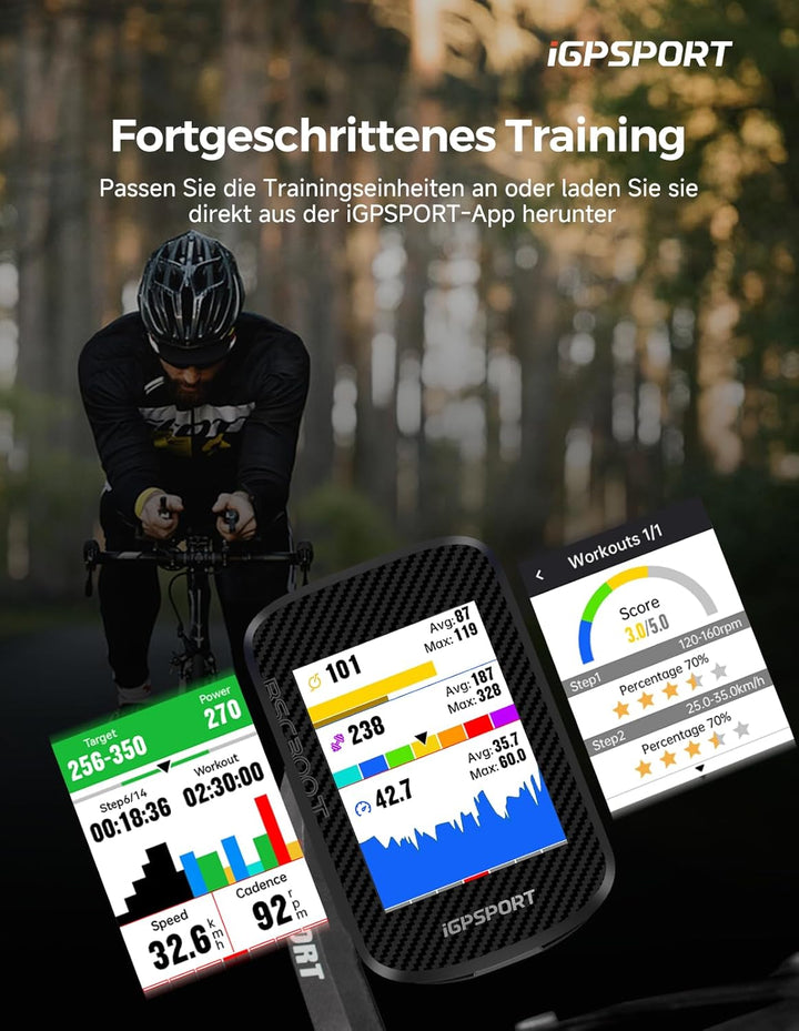 iGPSPORT BSC300T GPS Fahrradcomputer Kabellos, Touchscreen und Tasten MAP-Navigation Trainingsfunkti