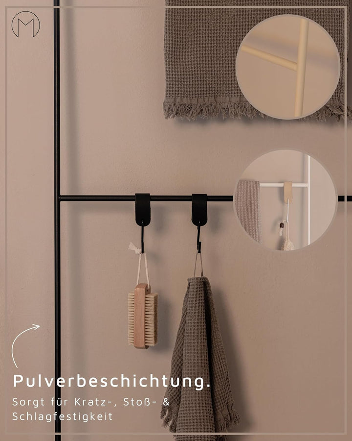 Metallbude Handtuchhalter ESTINA - Schwarz - Platzsparende Handtuchleiter aus pulverbeschichtetem Me