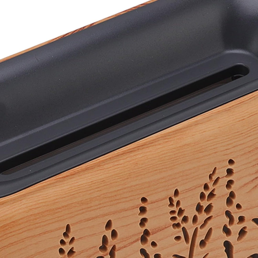Flammen-Luftbefeuchter, Aromatherapie-Luftbefeuchter mit heller Holzmaserung, tragbar, automatische