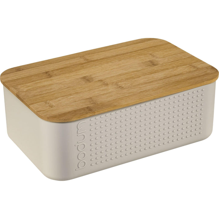 Bodum 11740-913 Bistro Brotkasten klein Brotkasten, Kunststoff, Holz, Weiss, 19.399999999999999 x 29