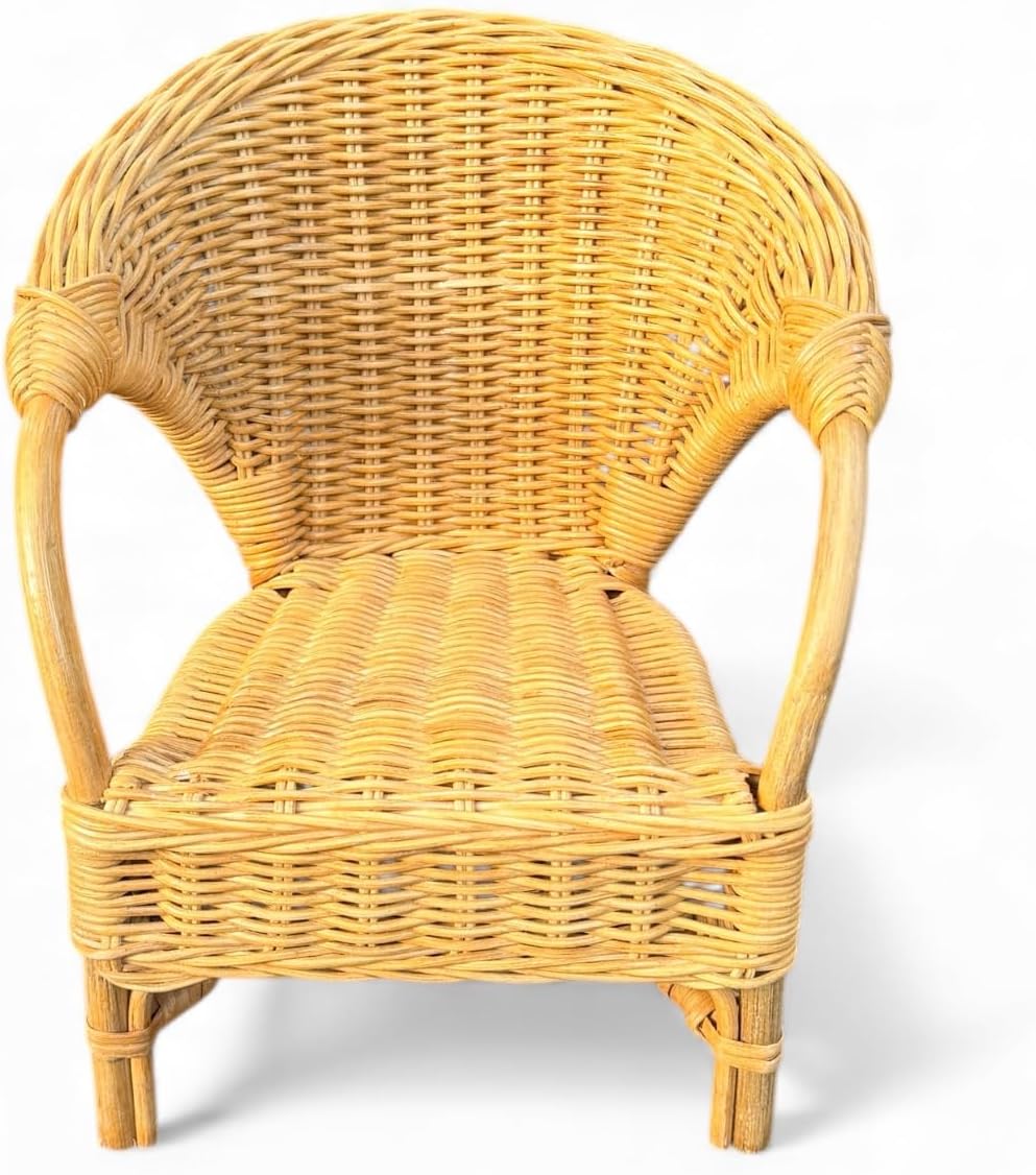 Puppensessel aus Rattan in Honig