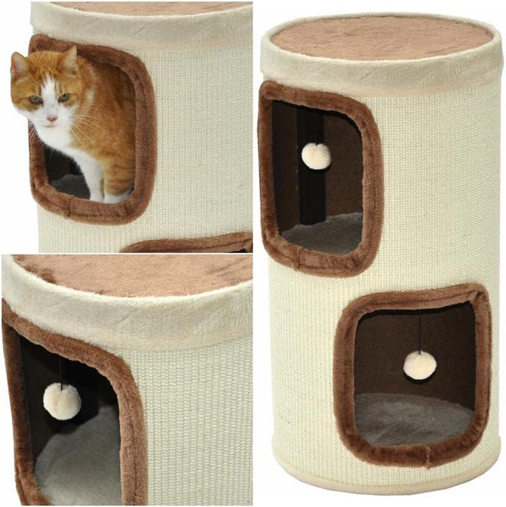 nanook Katzen Kratztonne Kratzbaum Kratzturm Tom, Höhe 70 cm Spieltonne mit extra grossen Öffnungen