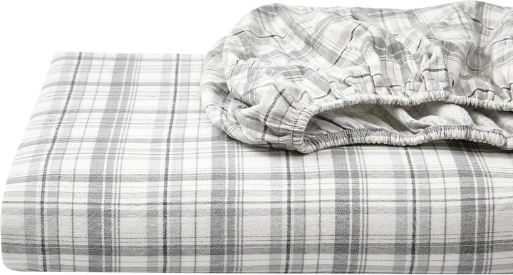 Eddie Bauer Beacon Hill Bettlaken-Set aus Flanell Hütte Queen grau, Queen