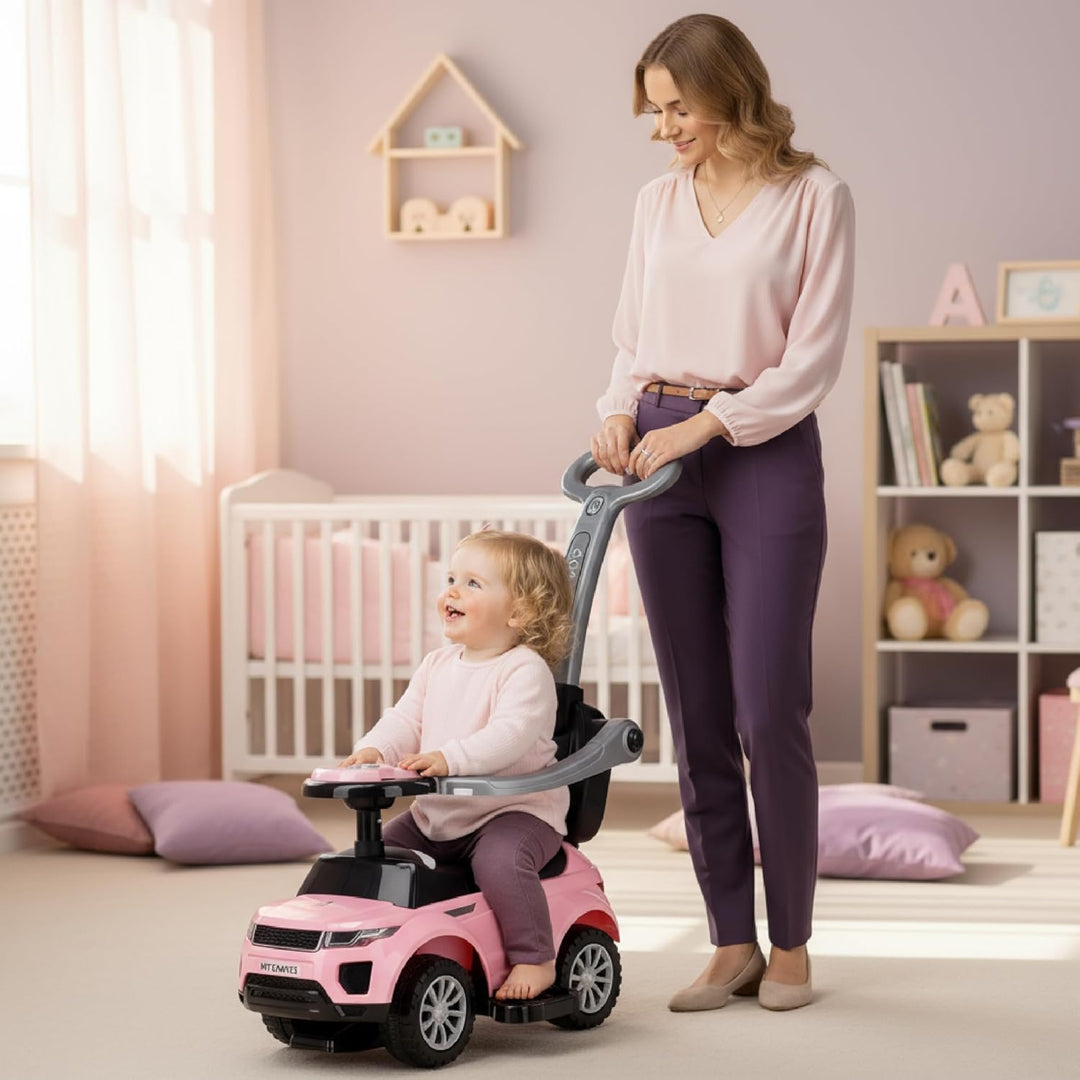 4in1 Kinderauto Rutschauto ab 2 Jahre und Schiebeauto mit Hupe und Musik, Rutschauto mit Stauraum un