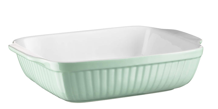 Mäser Auflaufform, Keramik Kitchen Time Grün, 33 x 24 x 8 cm Auflaufform eckig 4 Portionen Grün, Auf