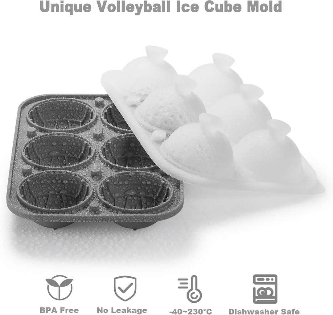 Nax Caki 3D-Volleyball-Eiswürfelform, grosse Volleyball-Silikonform, lustige Formen, Whiskey-Eisform
