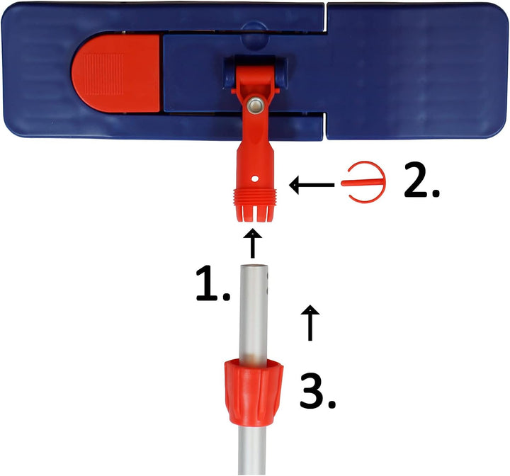 Sonty 1 Stück Wischmopp Set 40cm, Klapphalter Magnet, Mopstange Alu, Microfaser Mopp (1), 1
