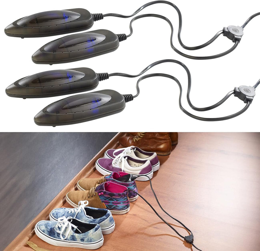 infactory Schuh-Wärmer: 2er-Set elektrische Schuhtrockner mit UV-Licht (UV Lichter Schuhe, Schuhwärm