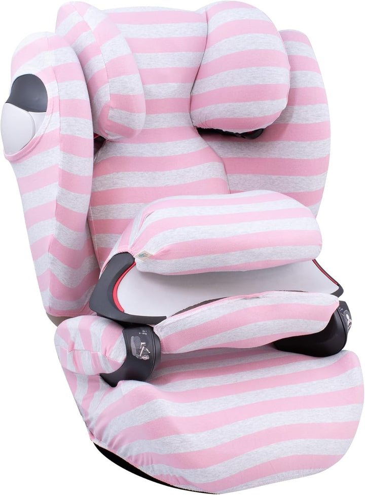 JYOKO Kids Bezug für Autositz kompatibel mit Cybex Pallas M (Pink Island), Pink Island