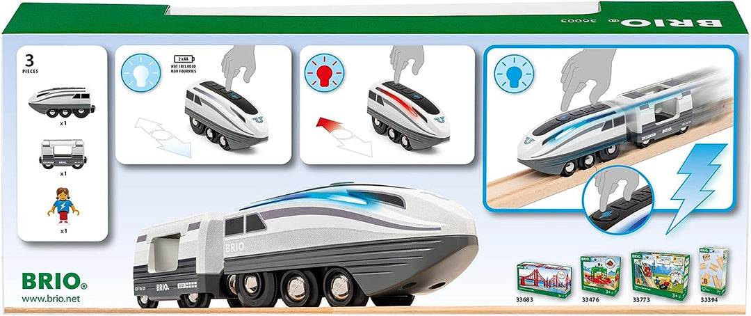 BRIO 36003 - Turbo-Zug - Batteriebetriebener Spielzeugzug für Kinder ab 3 Jahren
