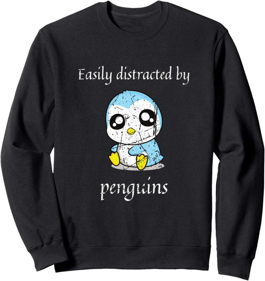 Lustiger Pinguin, der leicht von Pinguinen abgelenkt wird Sweatshirt