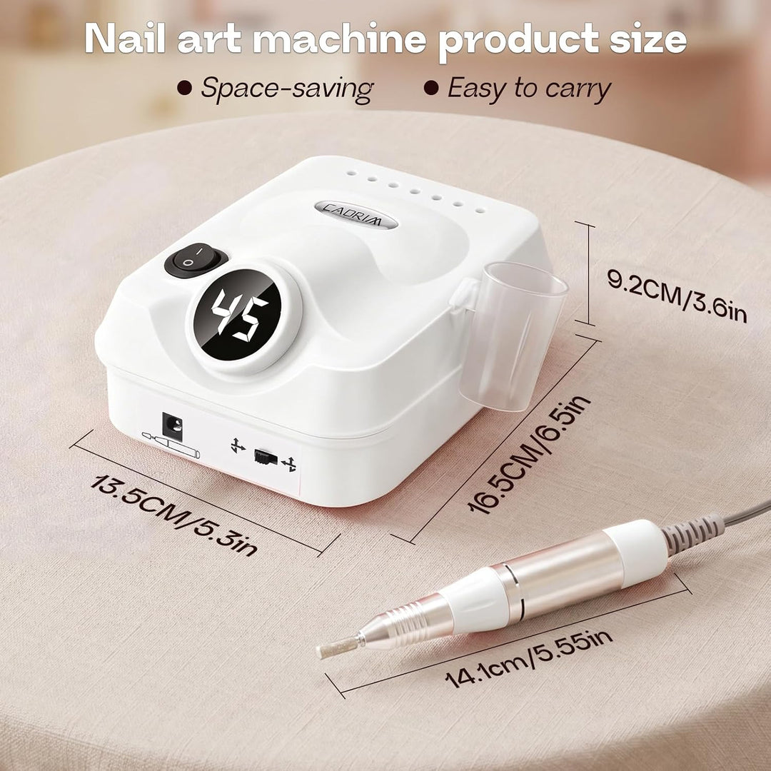 Cadrim Nagelfräser, 45000 U/min Nagelfräser für Gelnägel, Elektrische Nagelfeile Maniküre Pediküre S