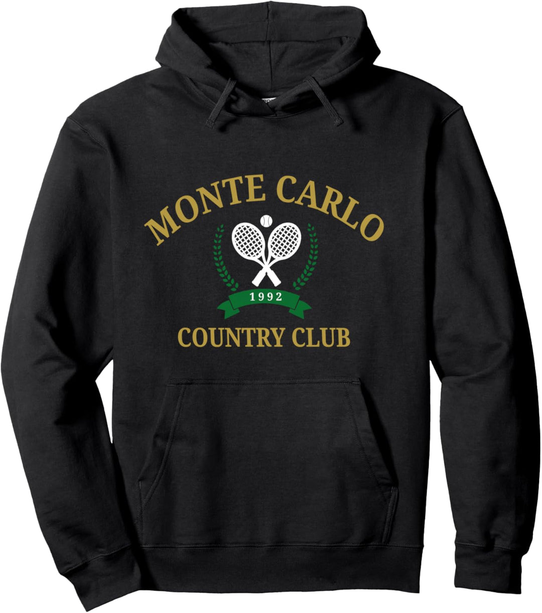 Monte Carlo Country Club Vintage Tennis ästhetischer Rundhalsausschnitt Pullover Hoodie