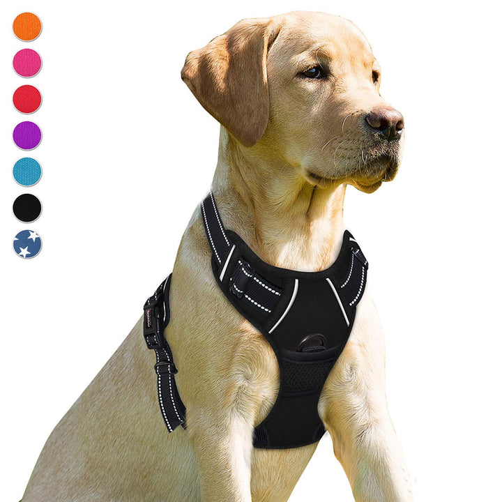 BARKBAY No Pull Dog Harness Front Clip Heavy Duty Reflective Easy Control Handle for Large Dog Walki