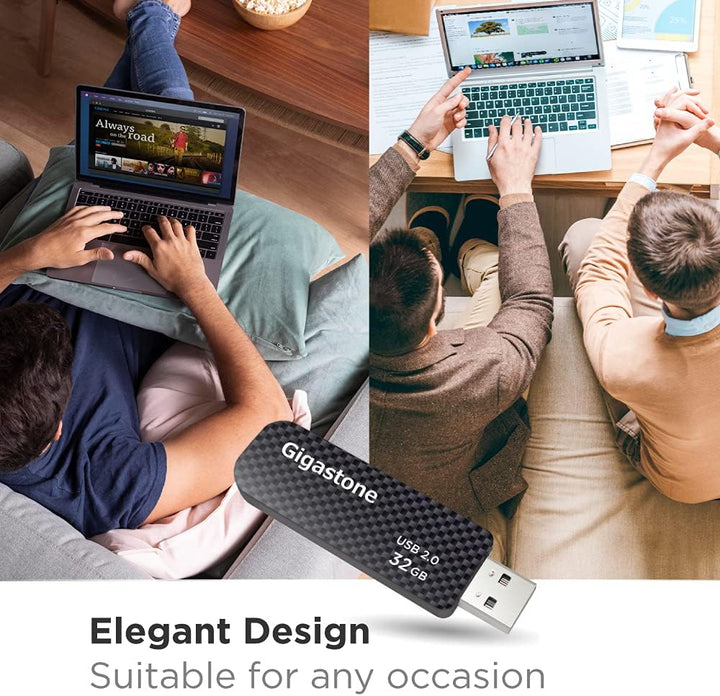 Gigastone V30 32GB USB 2.0 Flash-Laufwerk, Einziehbarer PC-Schlüssel für MacBook Laptop, Windows Mac