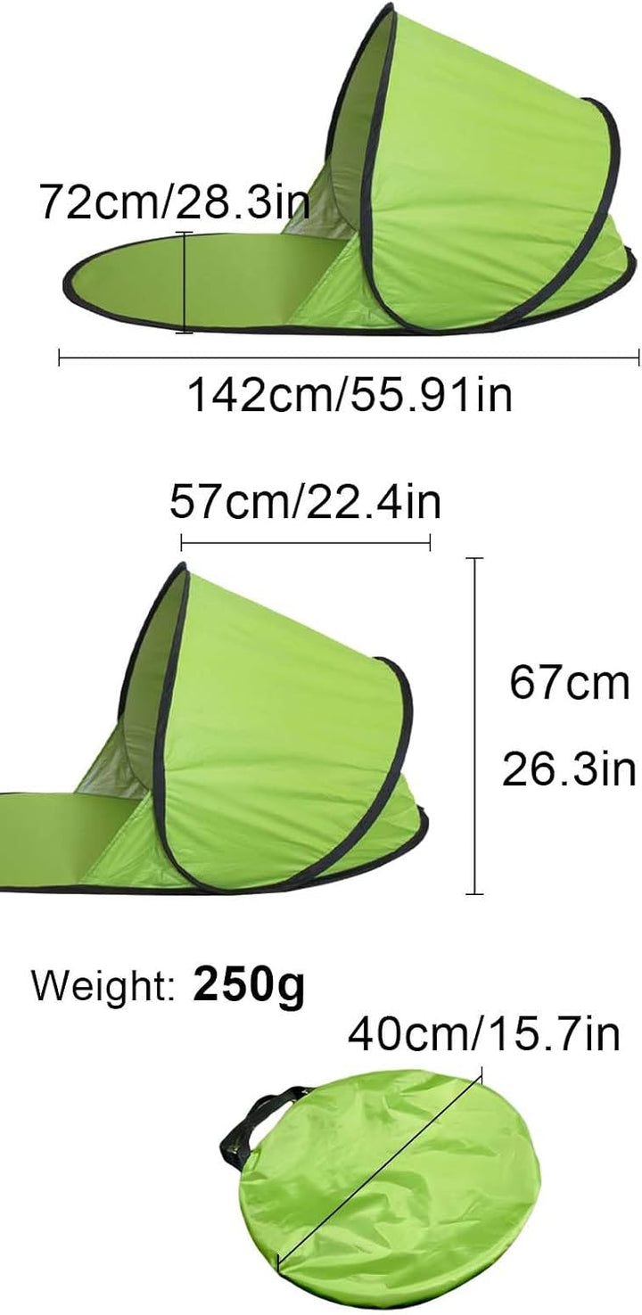 142 * 72 * 60cm Sonnenzelt für Familie, Wurfzelt mit Sonnenschutz, Sonnenzelt mit Sonnenschutz, Trag