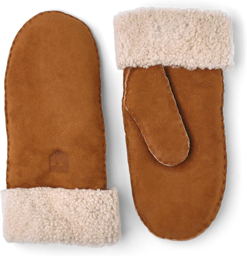 Hestra Lederhandschuhe für Damen: Lammfell Dünner Winterhandschuh mit Fellmanschette 6 Braun, 6 Brau