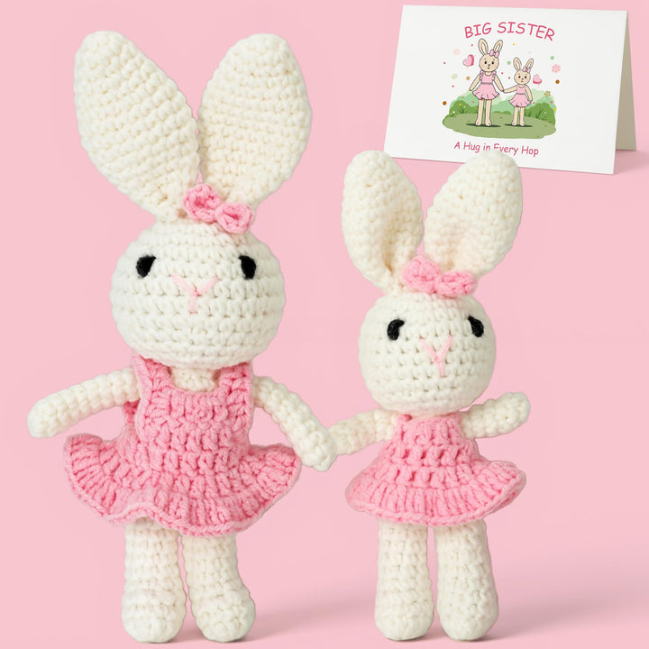 Grosse Schwester Geschenk, Handgemachte gehäkelte Kaninchen für Mädchen, Perfektes Geschwistergesche