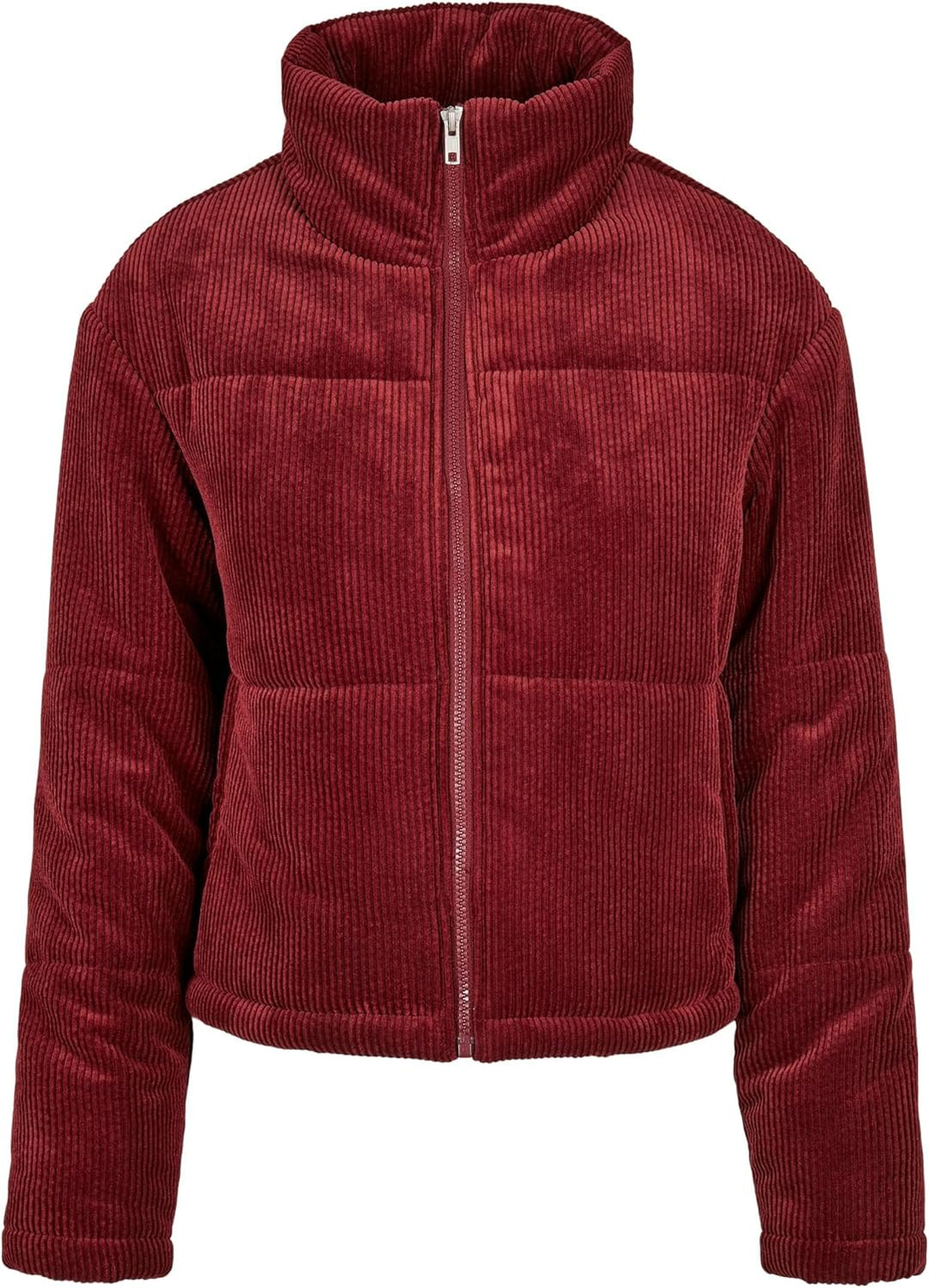 Urban Classics Damen Winterjacke Kordjacke Corduroy Puffer Jacket mit Stehkragen, kurz geschnitten,