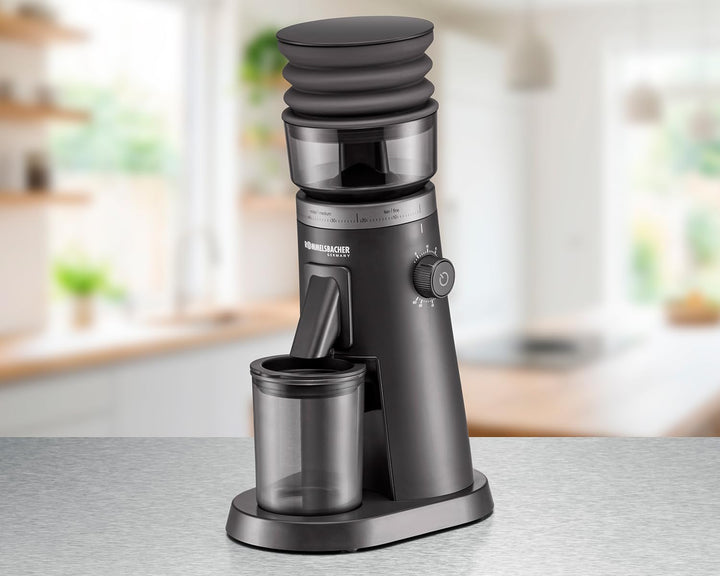ROMMELSBACHER Premium Kaffeemühle EKM 600, Edelstahl-Mahlwerk mit robustem Metallgetriebe für hohe M