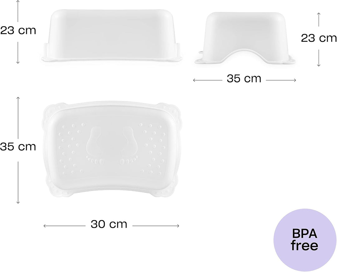 Hylat Baby Kinderhocker & Kindertoilettensitz Set - Rutschfester Tritthocker + Toilettenaufsatz für