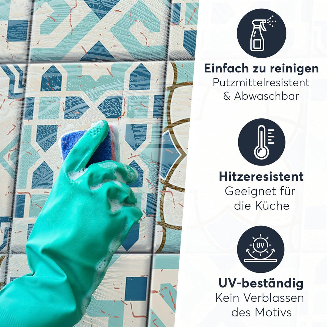 CREATISTO Mosaik-Fliesen Fliesensticker Fliesenfolie - Klebefolie Aufkleber für Wand-Fliesen I Klebe