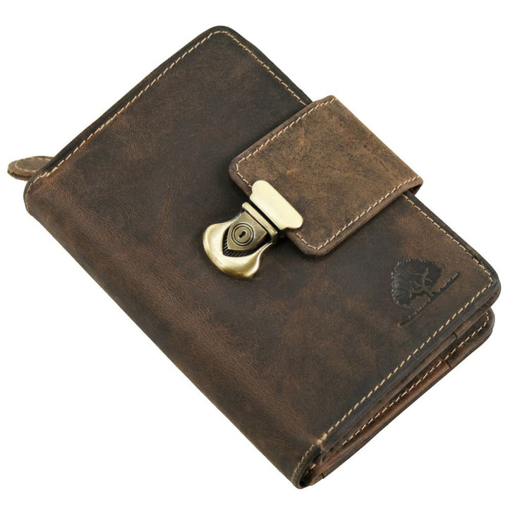 Greenburry Vintage Geldbörse Leder 12,5 cm, Sattelbraun, Einheitsgrösse