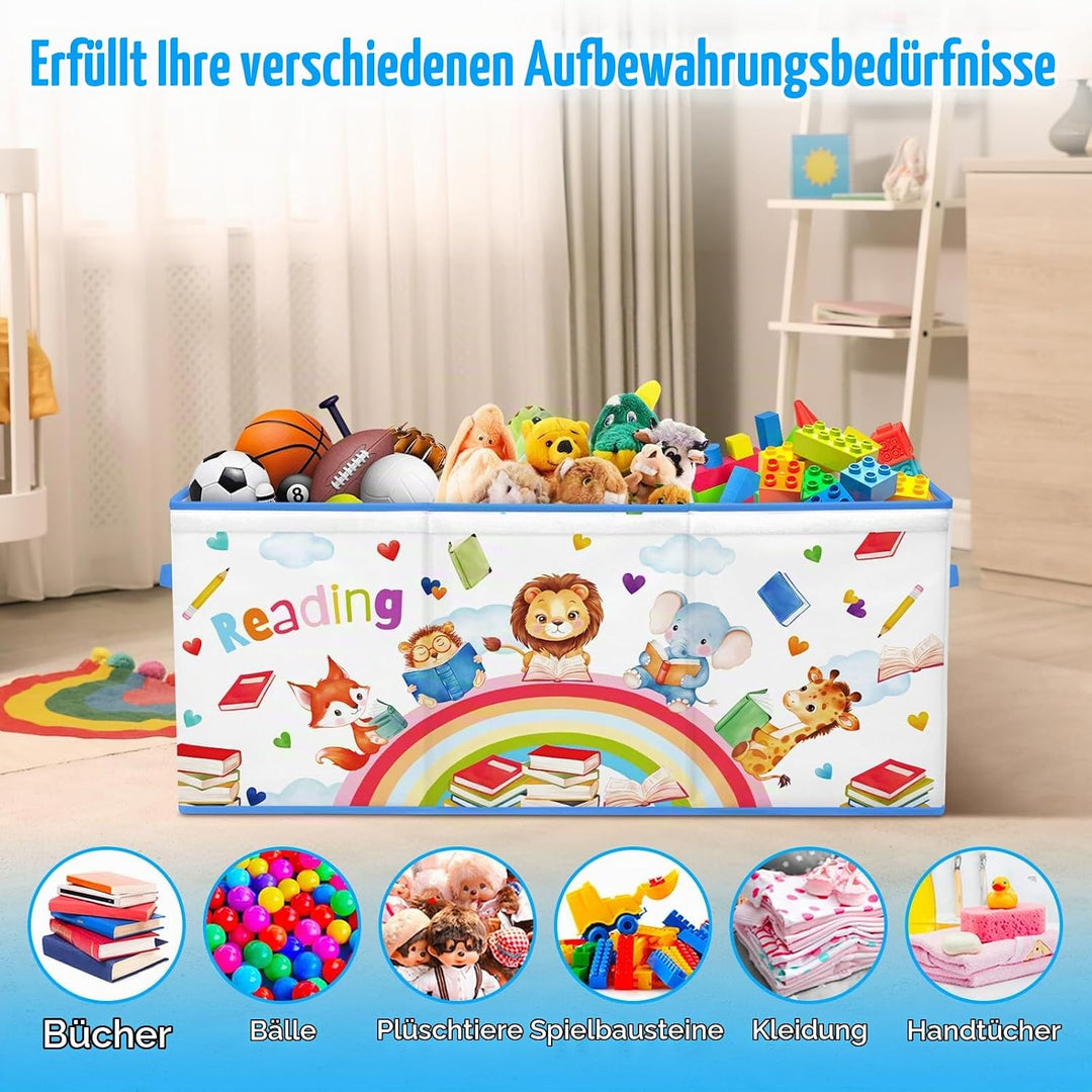 Extra Gross Aufbewahrungsbox mit Deckel Kinder, Zusammenklappbare Oxford-Spielzeugkiste mit Griff fü