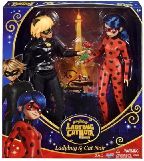 BANDAI – Miraculous Ladybug und Cat Noir 2er Packung Ankleidepuppen 26 cm P50198, Ladybug und Cat No
