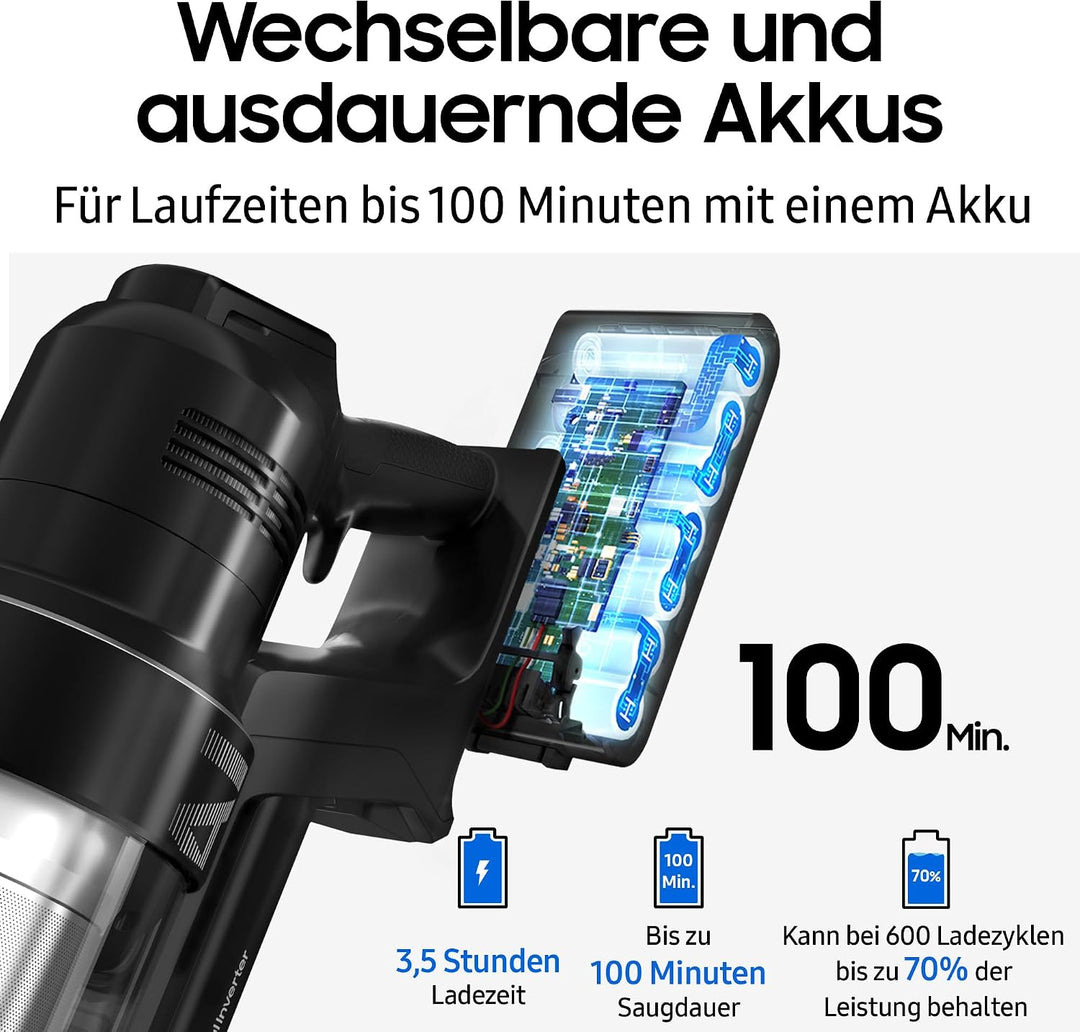 Samsung VCA-SBTC97/GL Ersatz-Akku für Bespoke AI Jet Ultra und Bespoke Jet AI, 3970 mAh, Bis zu 100