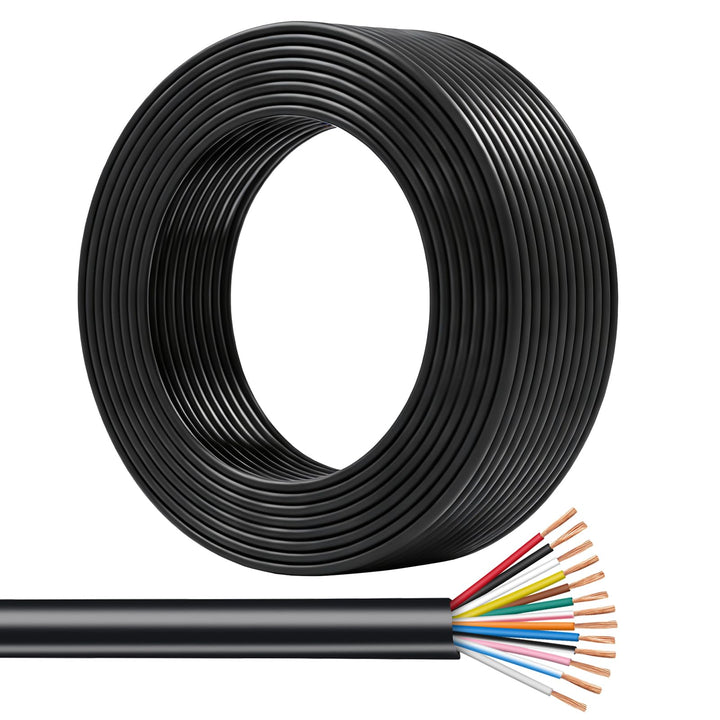 AOHEWEI 13 adriges Kabel für Anhänger 20m Abschleppseil 13 adriges Anhängerkabel schwarz für Wohnwag