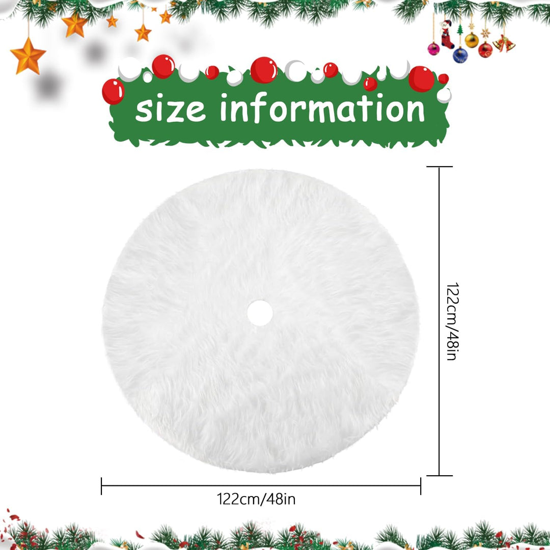 YXHZVON Weihnachtsbaum Rock Plüsch, 122 cm Weiss Kunstfell Weihnachtsbaum Rock Runder Christbaumstän