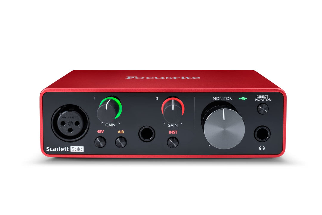 Focusrite Scarlett Solo 3. Gen USB-Audio-Interface-Bundle für Gitarristen, Sänger oder Produzenten.