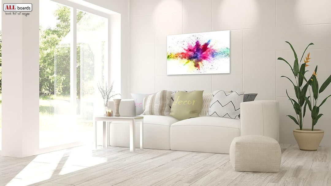 ALLboards Metallische Magnettafel HOLI-FESTIVAL FARBENFROH 60x40cm MetalBoards Memoboard für jede Ar