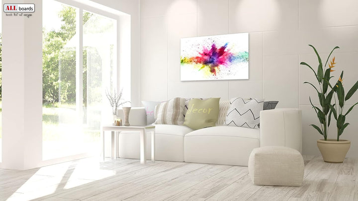 ALLboards Metallische Magnettafel HOLI-FESTIVAL FARBENFROH 60x40cm MetalBoards Memoboard für jede Ar