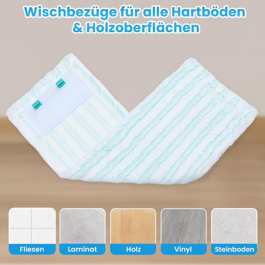 10 Stück Wischbezüge kompatibel mit Leifheit Profi XL Micro Duo / Cotton Plus, 47 x 16,5 cm Mikrofas