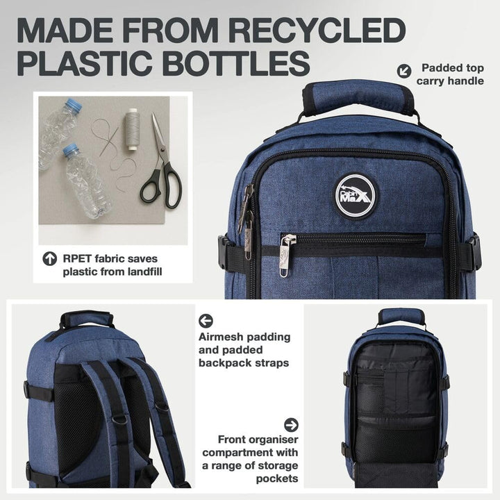 Cabin Max Handgepäck Rucksack 40x20x25 für Ryanair Reiserucksack für Flugzeug Unter Sitzplatz - Trav