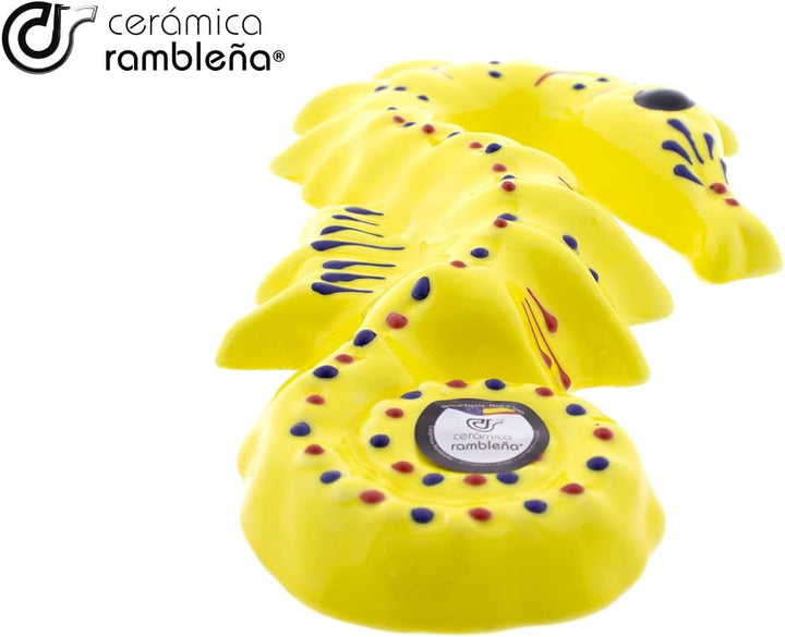 CERÁMICA RAMBLEÑA | Seepferdchen Wandskulptur | Dekorative Figuren | Wandschmuck | Seepferdchen Mode