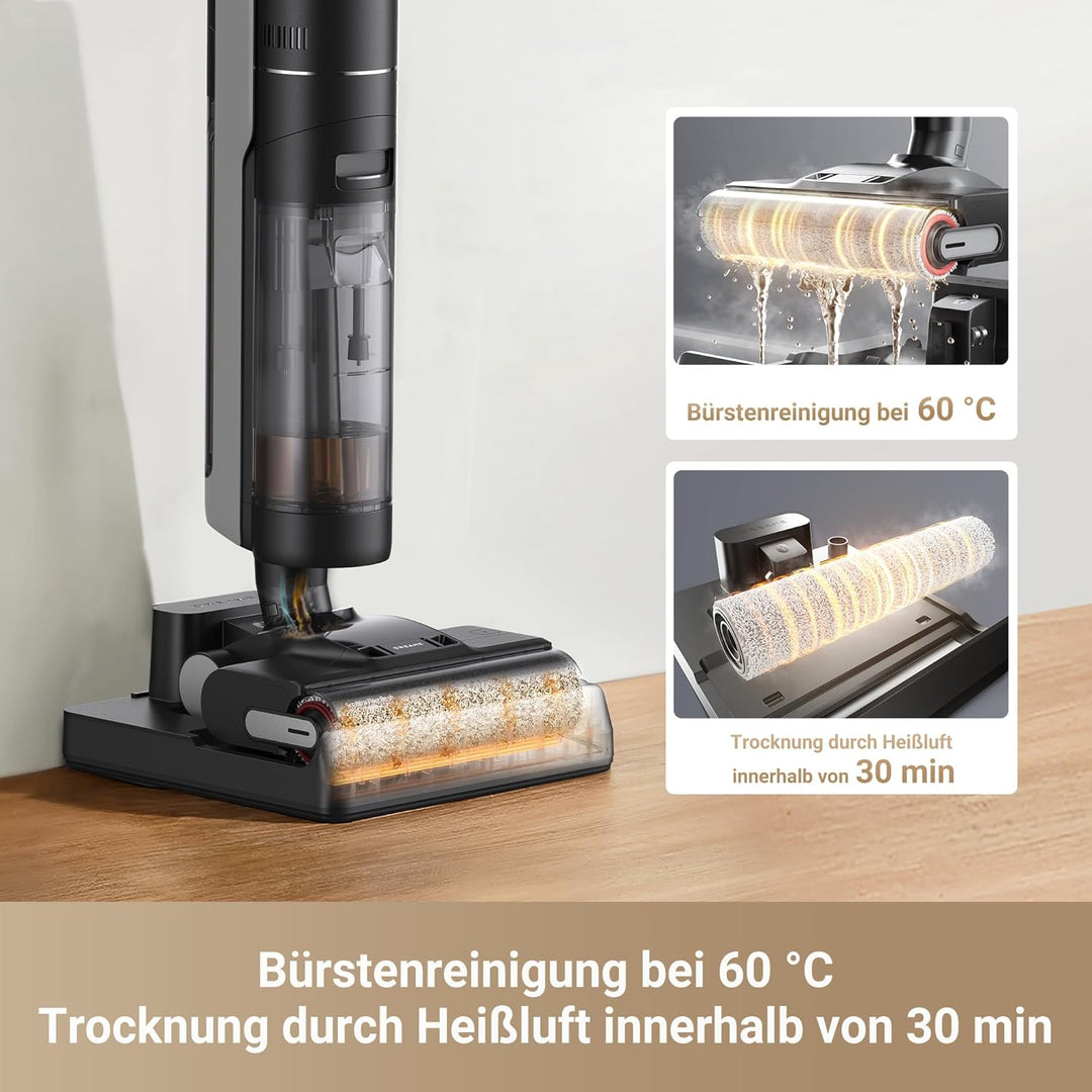 DREAME H12 Pro Ultra Nass- und Trockensauger, Bürstenreinigung 60 °C, 30 Min Heisslufttrocknung, Sel